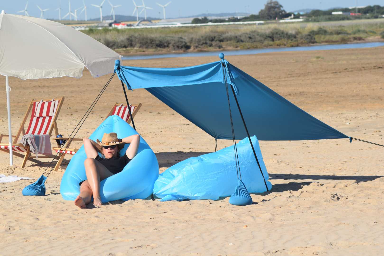 Setup de playa con kayak